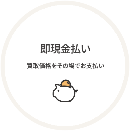 即日現金払い（買取価格をその場でお支払い）