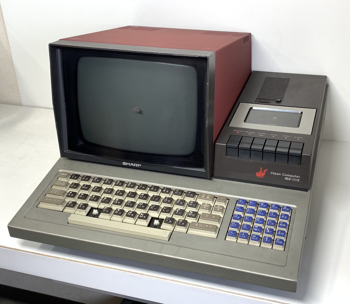 SHARP シャープ MZ-80C◆COSMOS CP/M CARD◇データレコーダー クリーンコンピュータ レトロPC マイコン □