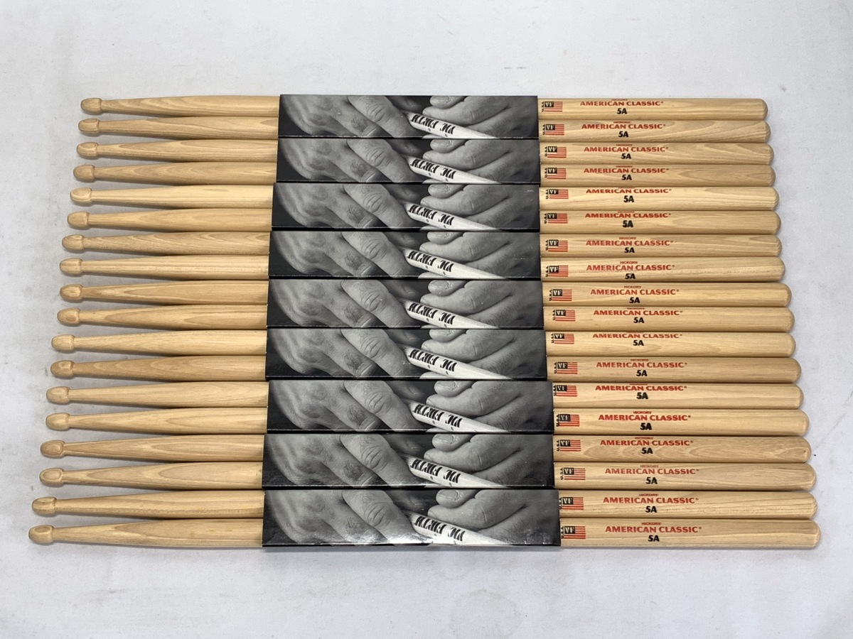 【未使用】VIC FIRTH ヴィクファース AMERICAN CLASSIC 5A＜9ペアまとめて＞ドラムスティック アメリカンクラシック VIC-5A □