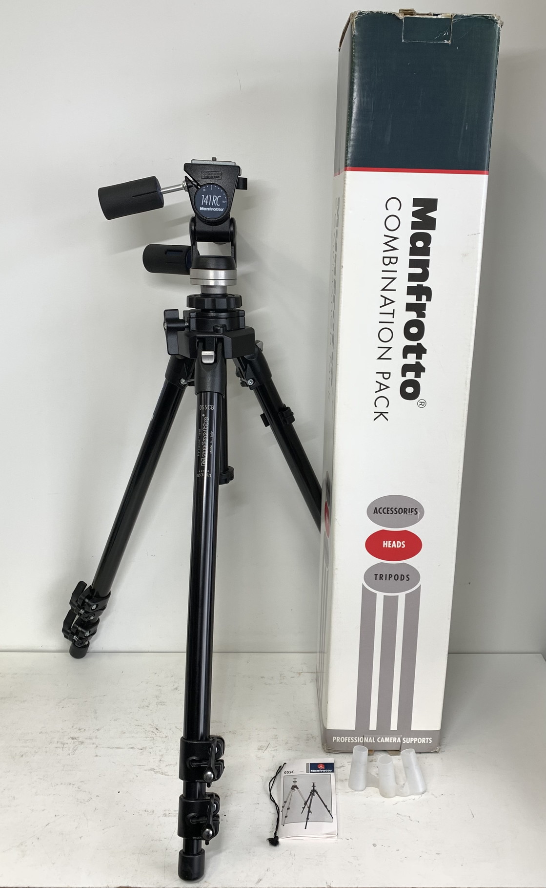 Manfrotto マンフロット 055CB／141RC◆三脚／クイックリリース付きベーシック雲台◆イタリア製