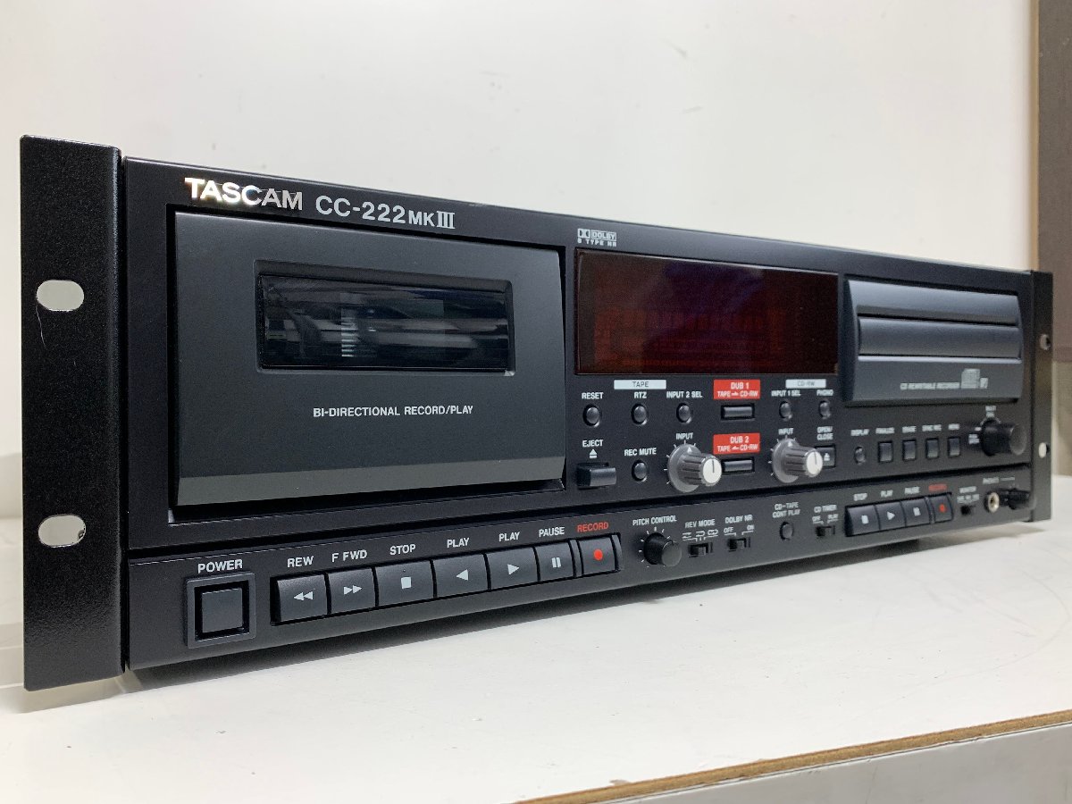 TASCAM CC-222 MKIII＜リモコン・取説付き＞タスカム 業務用CDレコーダー/カセットデッキ