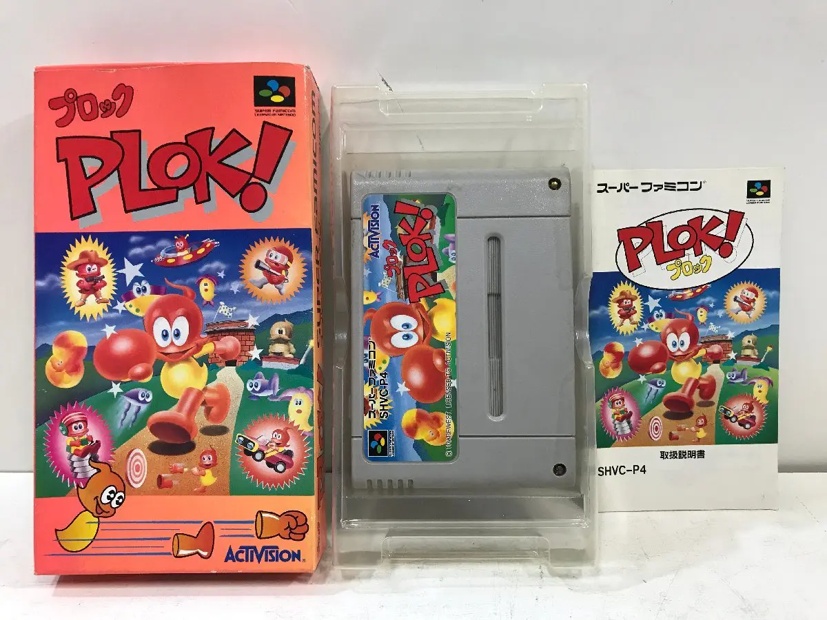 SFCソフト プロック PLOK! ACTIVISION 《箱・取説付き》 アクティ