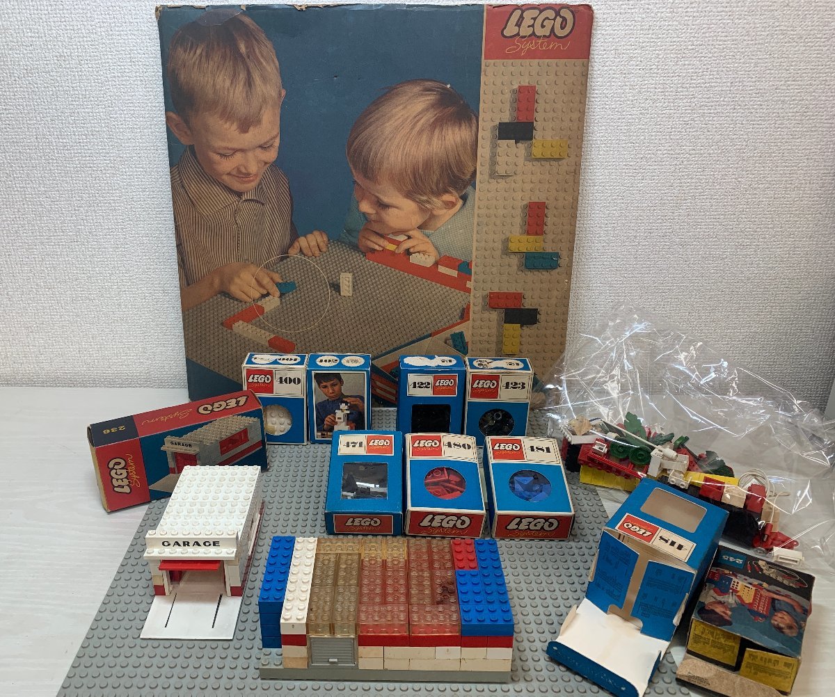 LEGO 大量まとめて ガレージ パーツ 木 フラッグ 基礎盤 他 レゴ 236 245 799 箱付き 当時物