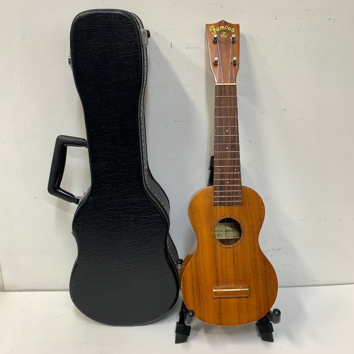 人気セール◆美品! Famous ukulele FU-250 ウクレレ フェイマス ソプラノ ケース付き 弦器 本体