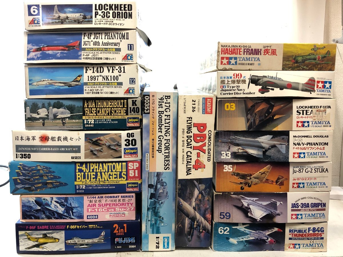 軍用機プラモデルまとめて＜未組立＞TAMIYA F-4S NAVYファントムⅡ 疾風 FRANK Hasegawa B17G フライングフォートレス ほか