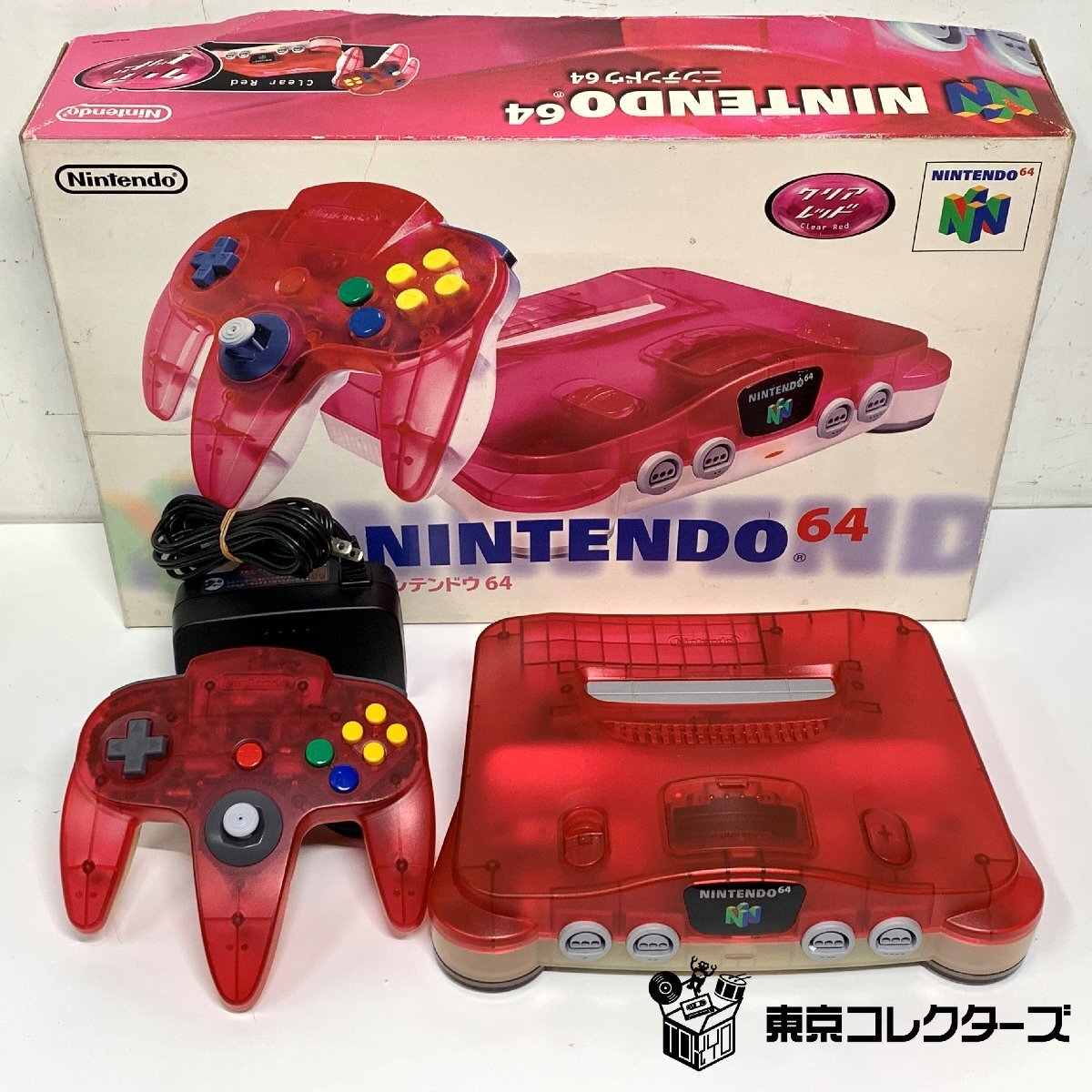 NINTENDO64 クリアレッド 元箱付き ニンテンドウ64 本体 …